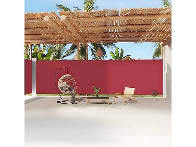 Auvent latéral rétractable Rouge 220x1200 cm WVGQ3746
