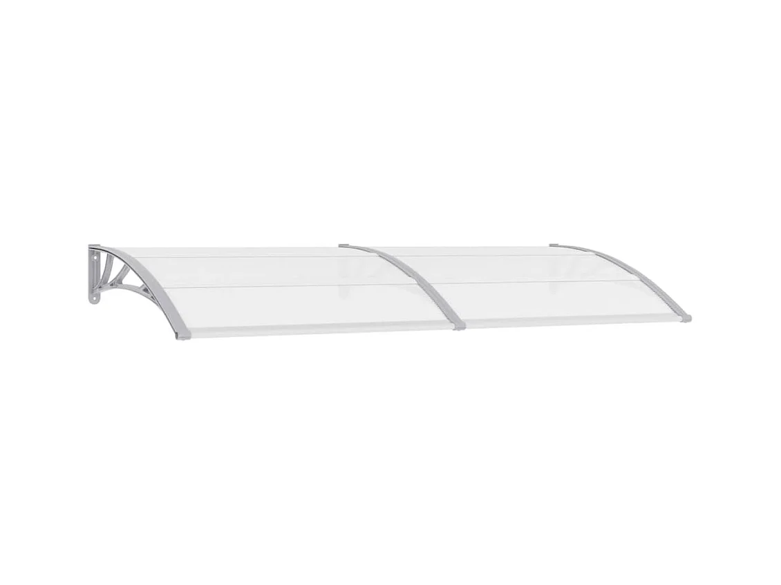 Auvent de porte Gris et transparent 240x80 cm PC  WVGQ3529