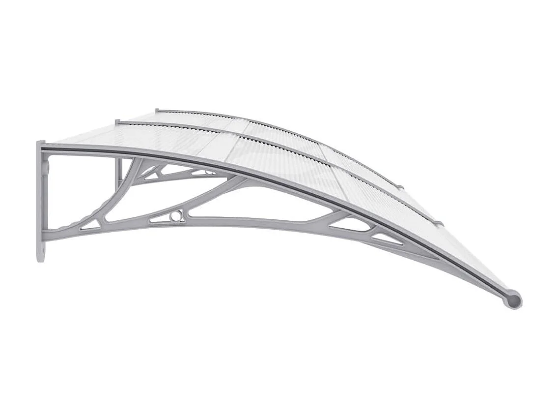 Auvent de porte Gris et transparent 240x80 cm PC  WVGQ3529