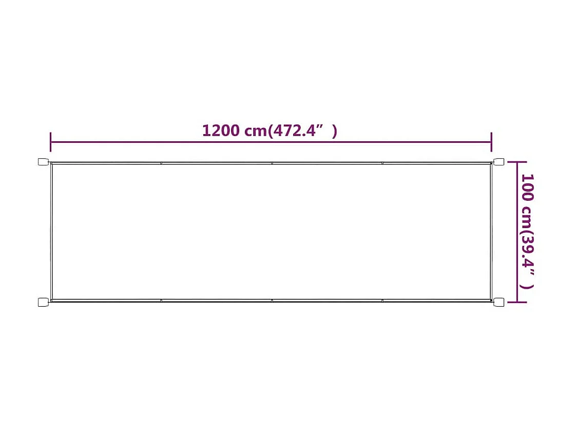 Auvent vertical Terre cuite 100x1200 cm Tissu oxford WVGQ2938