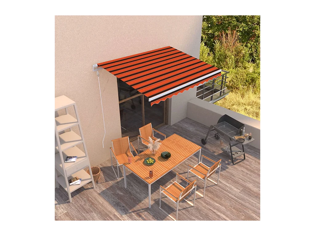 Auvent rétractable automatique 300x250 cm Orange et marron WVGQ6096