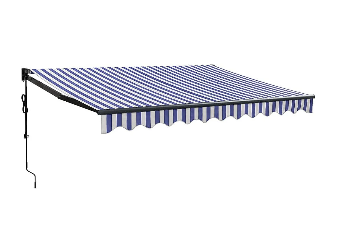 Toldo retráctil automático azul y blanco 3x2,5 m ES64048