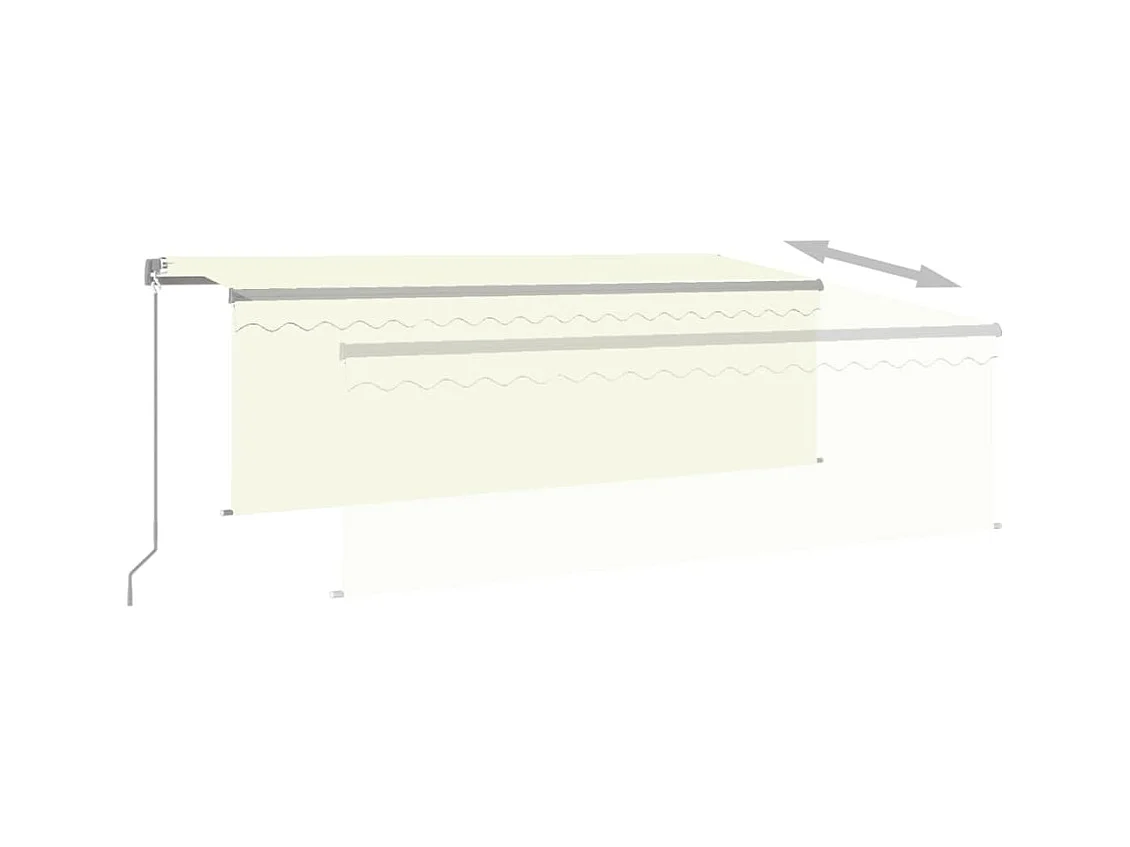 Auvent manuel rétractable avec store 4x3 m Crème WVGQ1666