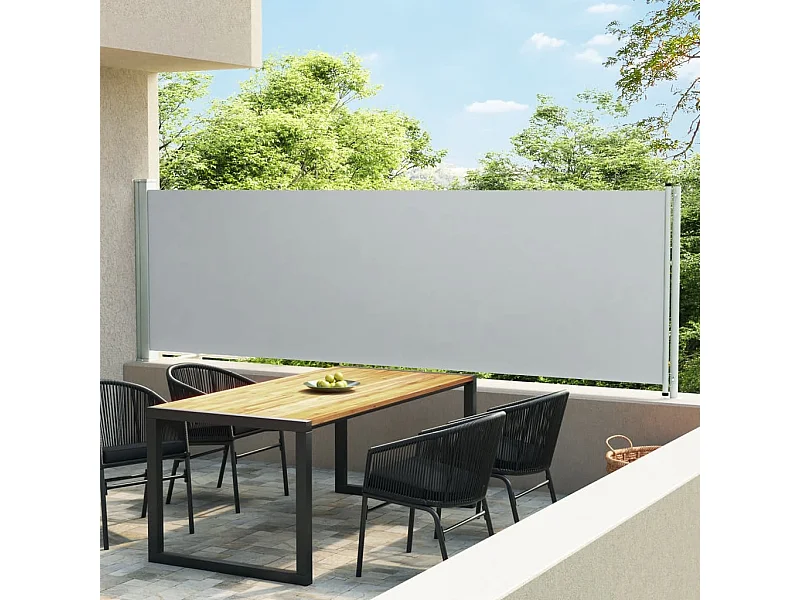 Auvent latéral rétractable de patio 140x600 cm Gris WVGQ4835
