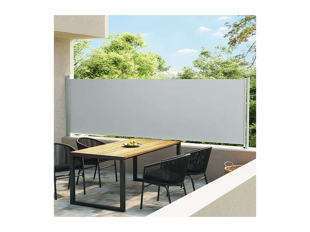 Auvent latéral rétractable de patio 140x600 cm Gris WVGQ4835