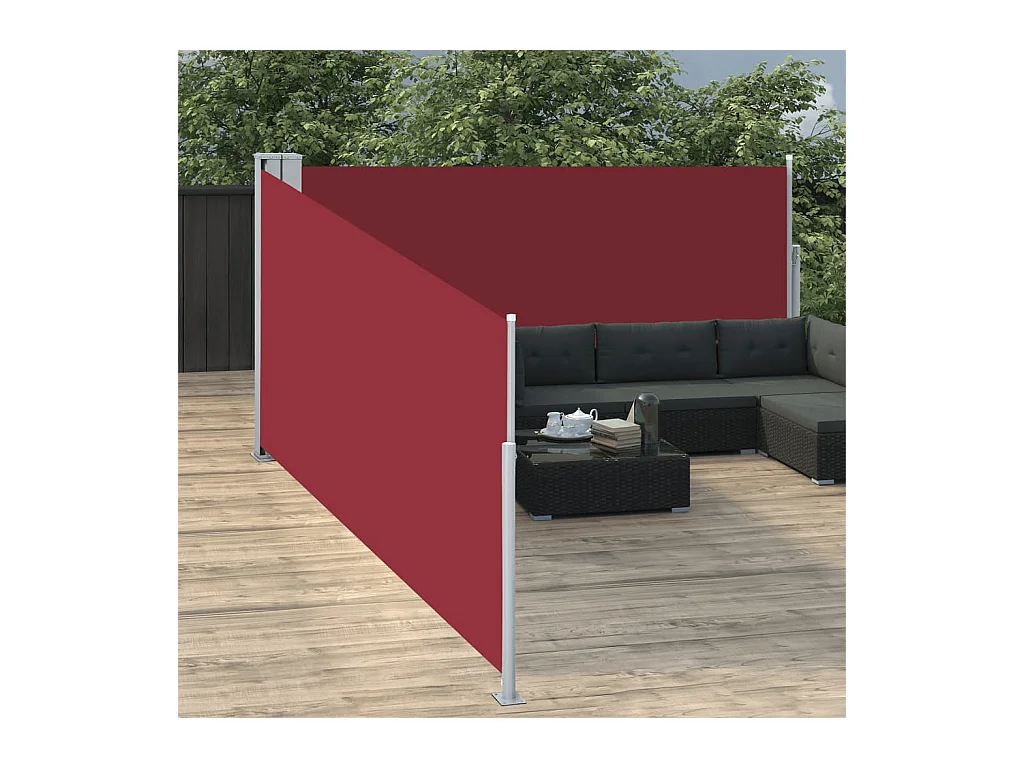 Auvent latéral rétractable Rouge 100 x 1000 cm WVGQ1581
