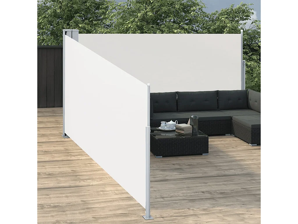 Auvent latéral rétractable Crème 140 x 1000 cm WVGQ2728