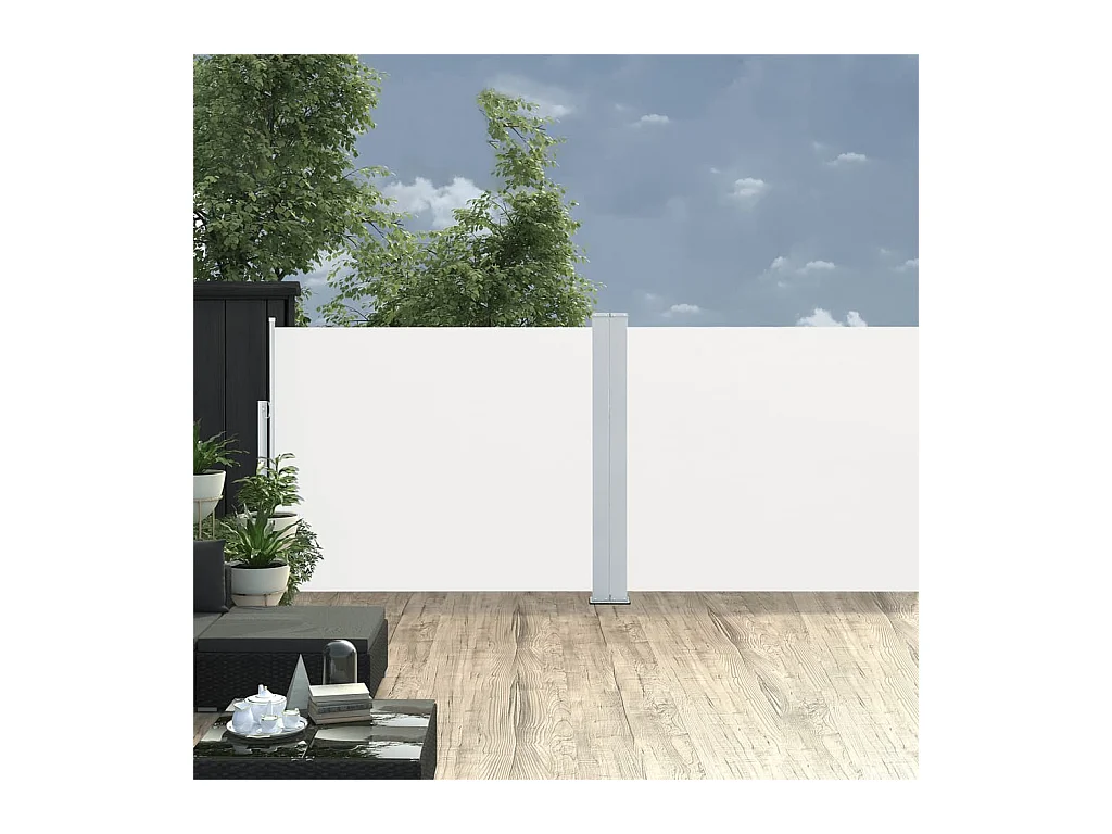 Auvent latéral rétractable Crème 140 x 1000 cm WVGQ2728