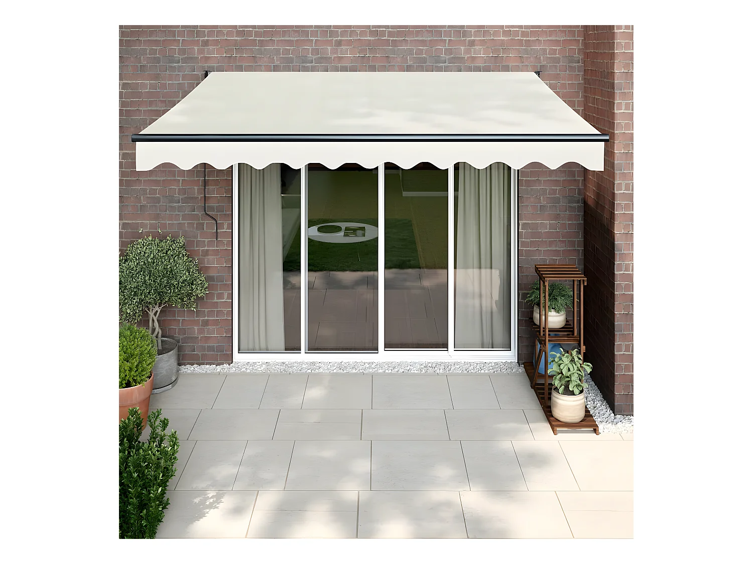 Auvent rétractable automatique crème 3x2,5 m WVGQ8666
