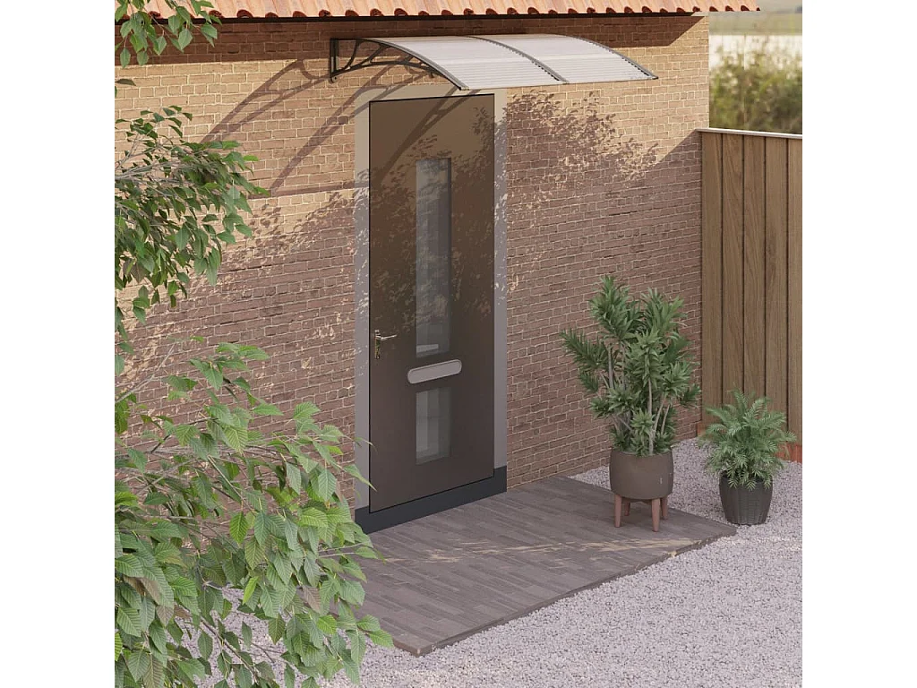Auvent de porte Noir 150x100 cm Polycarbonate WVGQ7636