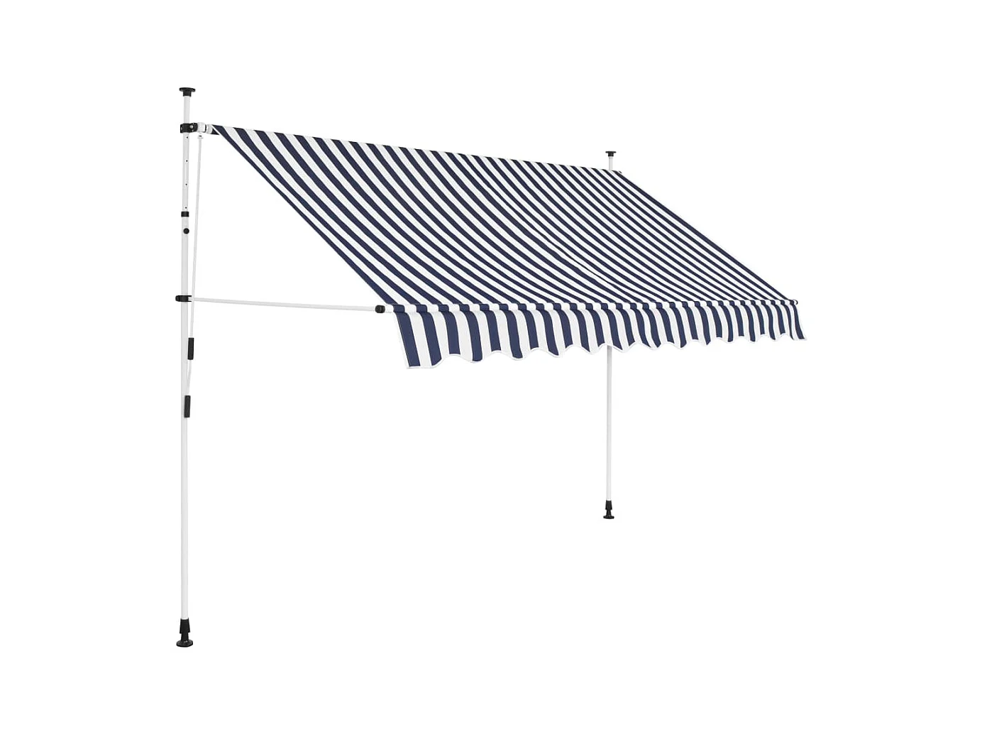 Auvent rétractable manuel 250 cm Rayures bleues et blanches WVGQ2909