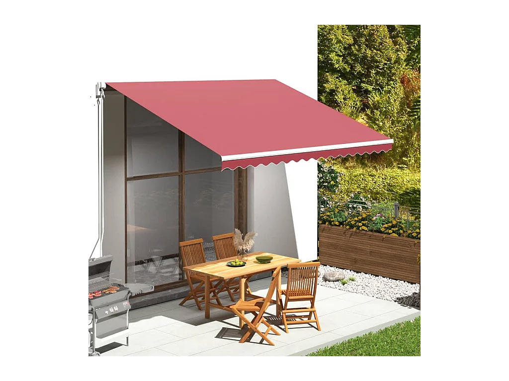 Tissu de remplacement pour auvent Bordeaux rouge 4x3 m WVGQ6602