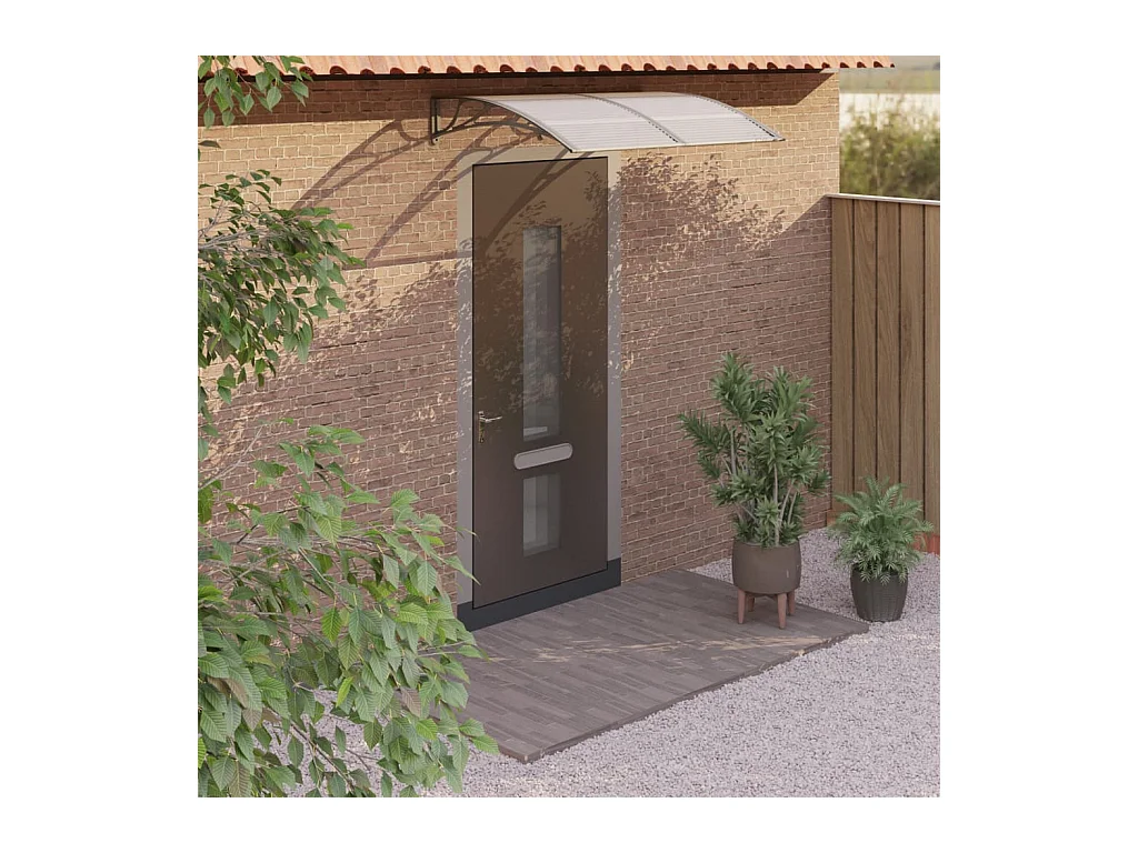Auvent de porte Gris 150x100 cm Polycarbonate WVGQ5643