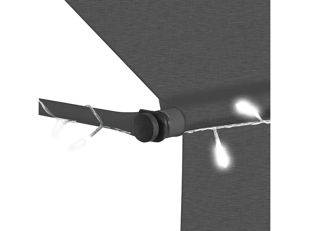 Auvent manuel rétractable avec LED 350 cm Anthracite WVGQ8594