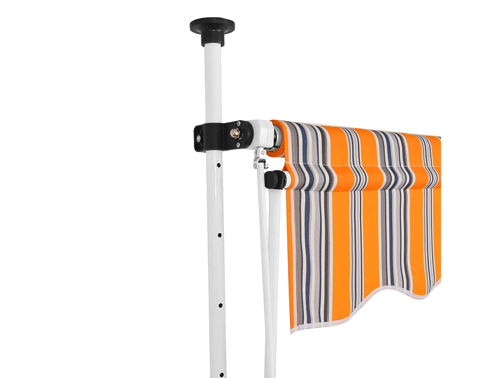 Luifel handmatig uittrekbaar 350 cm geel en blauwe strepen NL995669