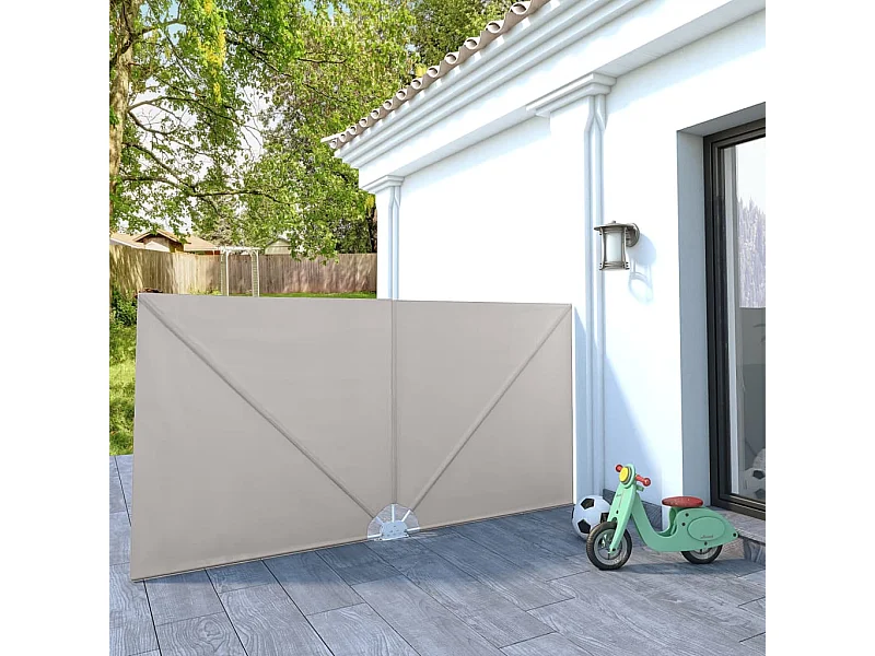 Terrasscherm inklapbaar 300x150 cm crème NL362474