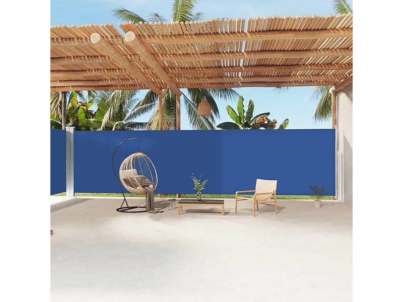 Windscherm uittrekbaar 200x1200 cm blauw NL235734