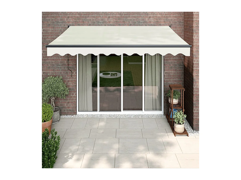 Auvent rétractable automatique crème 3,5x2,5 m WVGQ2310