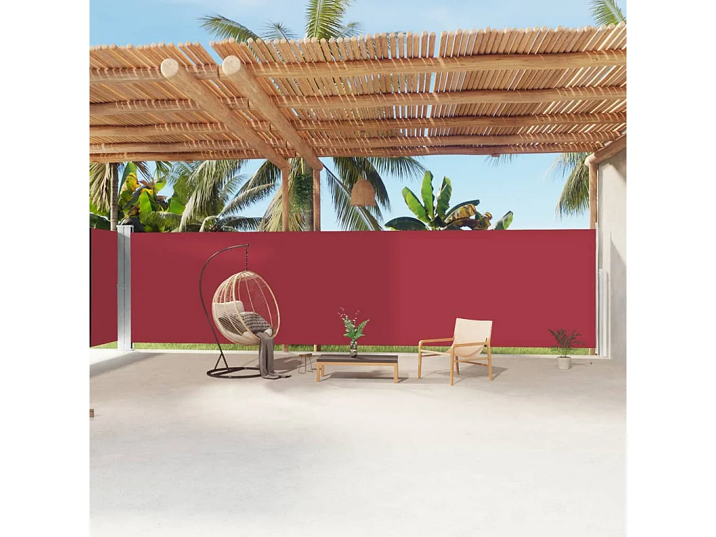 Auvent latéral rétractable Rouge 200x1200 cm WVGQ5157