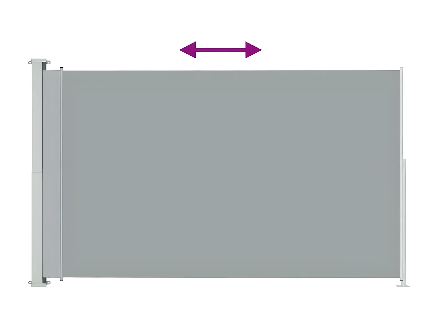 Toldo lateral retráctil para patio gris 220x300 cm ES13760