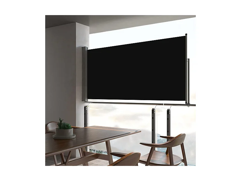 Toldo lateral retráctil de jardín negro 80x300 cm ES25524