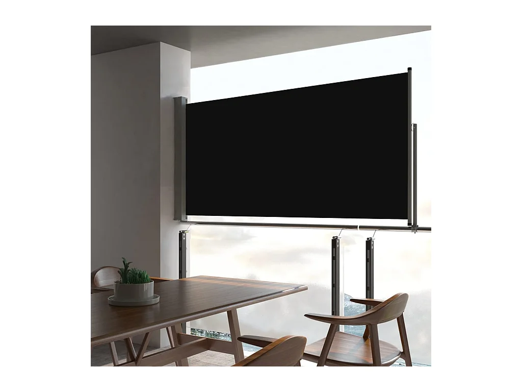 Auvent latéral rétractable de patio 80x300 cm Noir WVGQ7653
