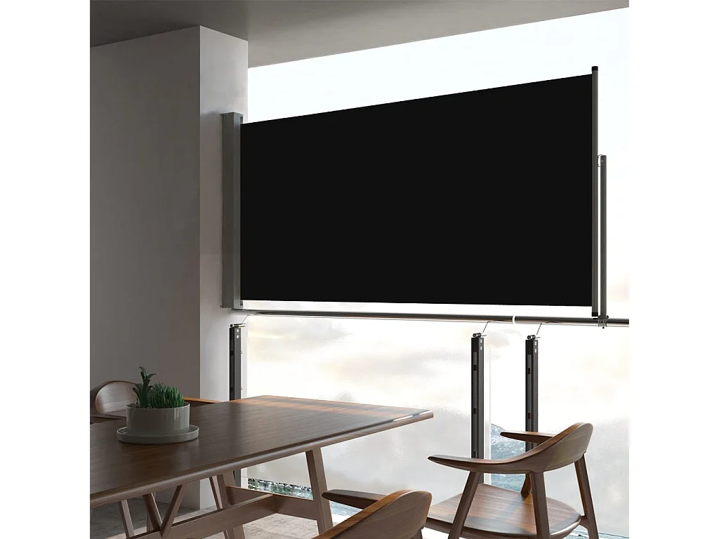Auvent latéral rétractable de patio 80x300 cm Noir WVGQ7653