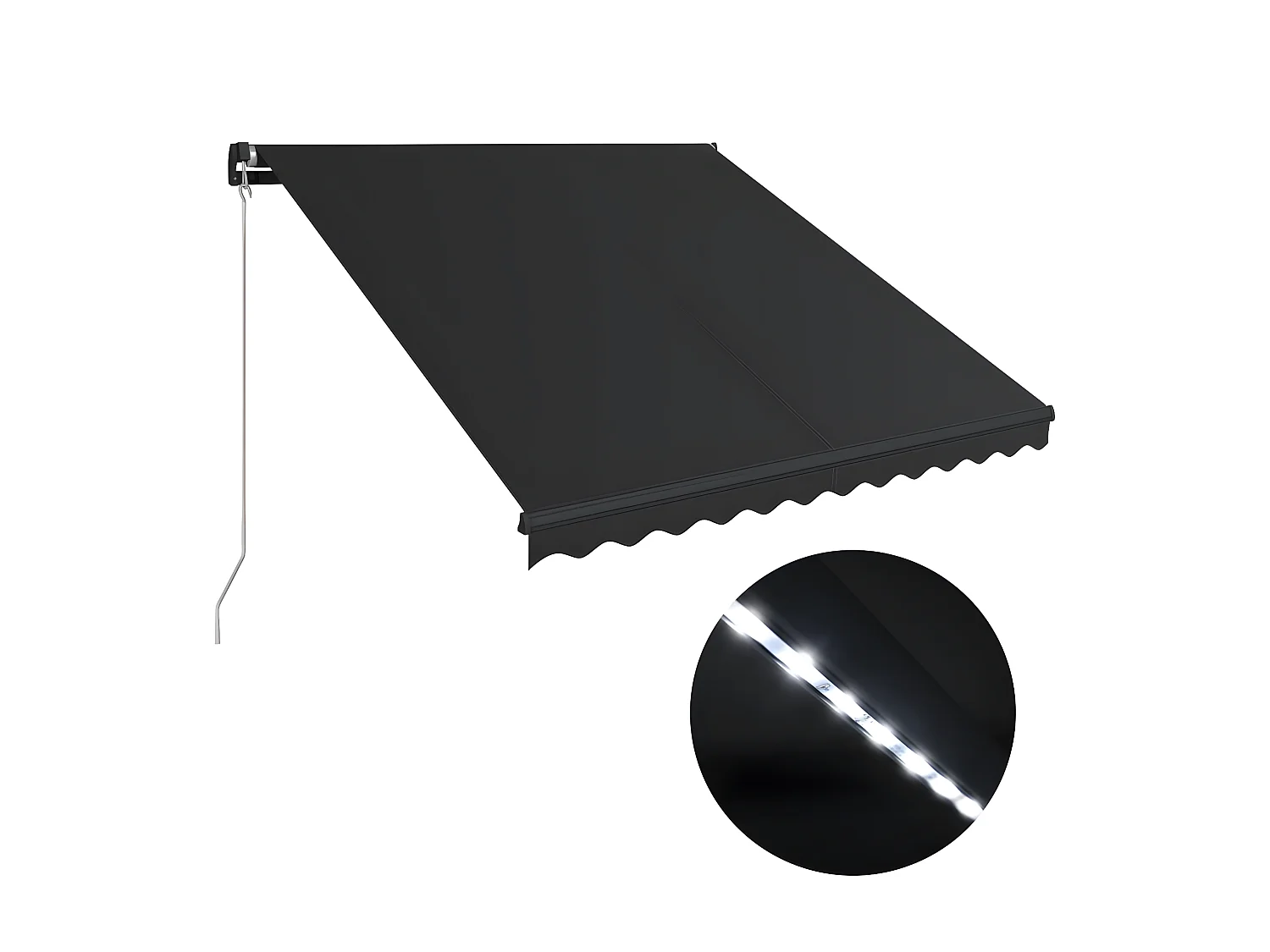 Auvent manuel rétractable avec LED 350x250 cm Anthracite WVGQ7468