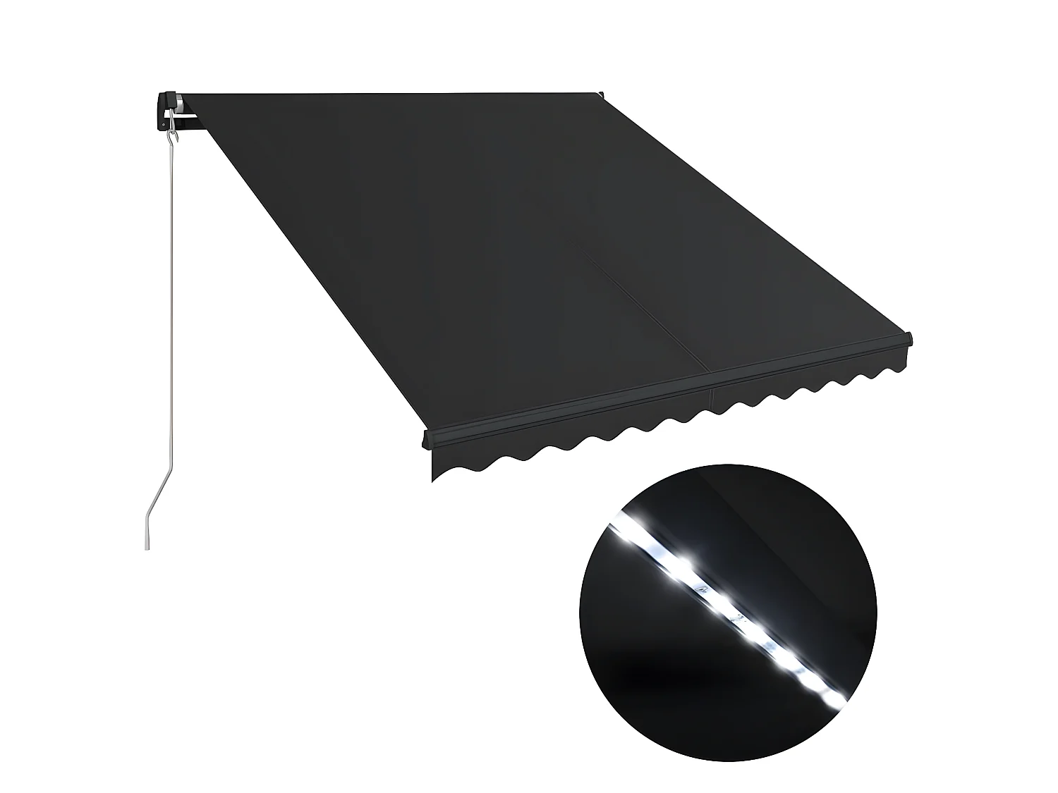Luifel handmatig uittrekbaar met LED 350x250 cm antraciet NL368833