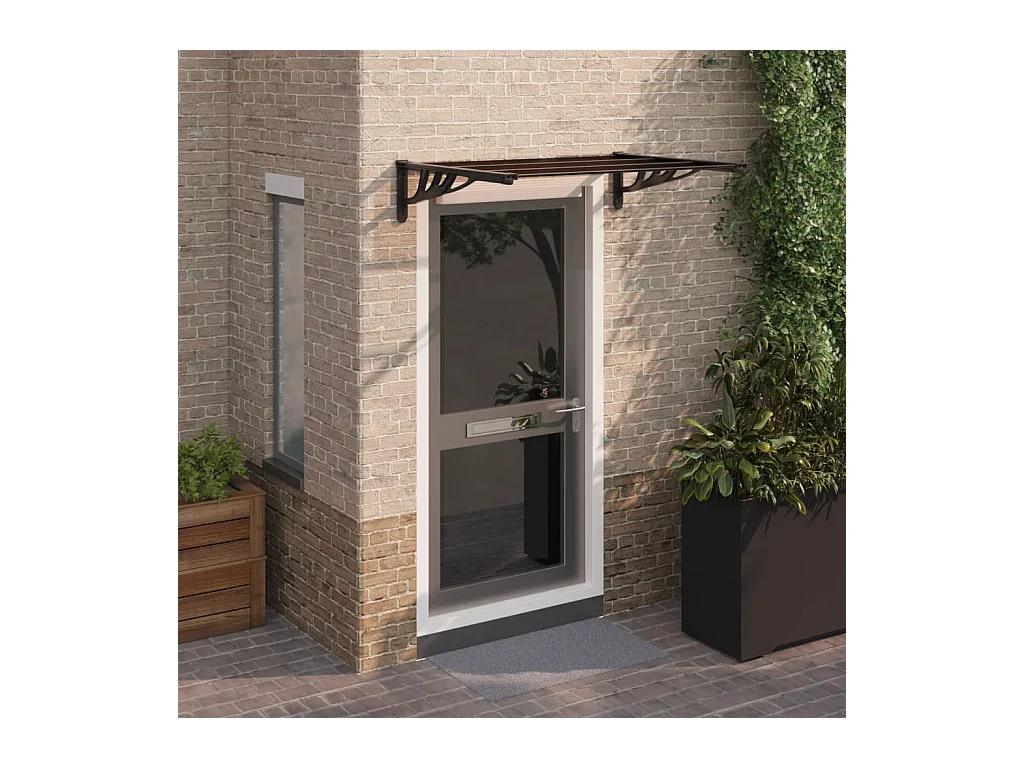 Auvent de porte Noir 122x90 cm Polycarbonate WVGQ3867