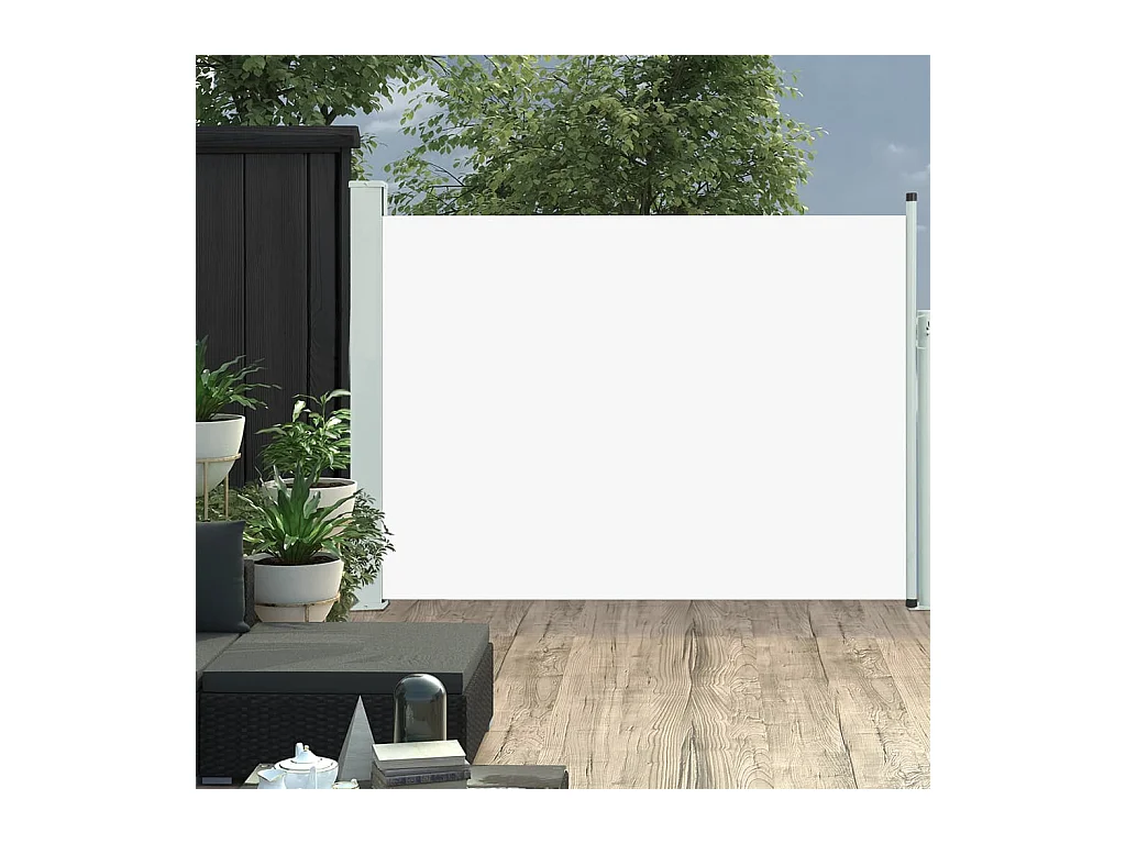 Auvent latéral rétractable de patio 100x500 cm Crème WVGQ7943