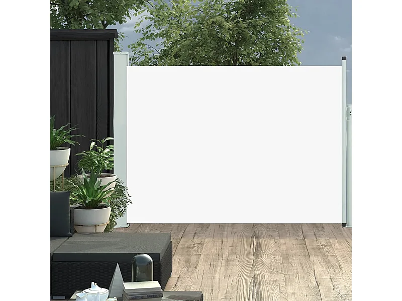 Tuinscherm uittrekbaar 100x500 cm crème NL368603