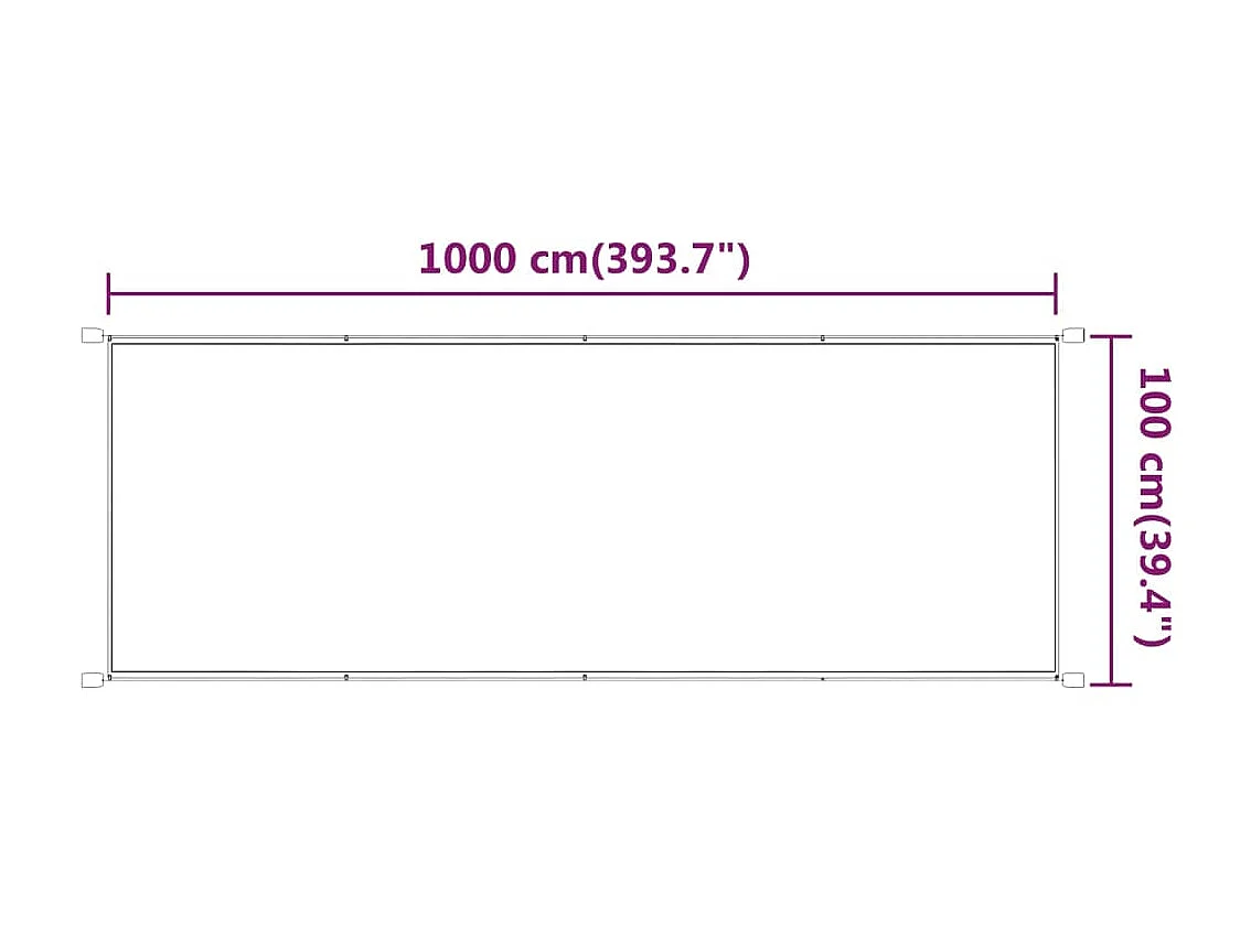 Toldo vertical blanco 100x1000 cm tela oxford ES57144