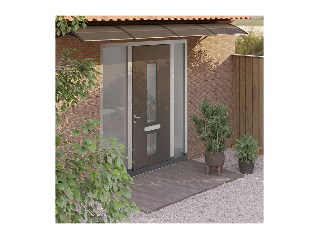 Auvent de porte Noir 400x100 cm Polycarbonate WVGQ9364