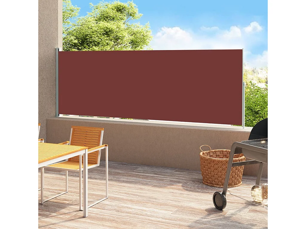 Auvent latéral rétractable de patio 180x500 cm Marron WVGQ8051