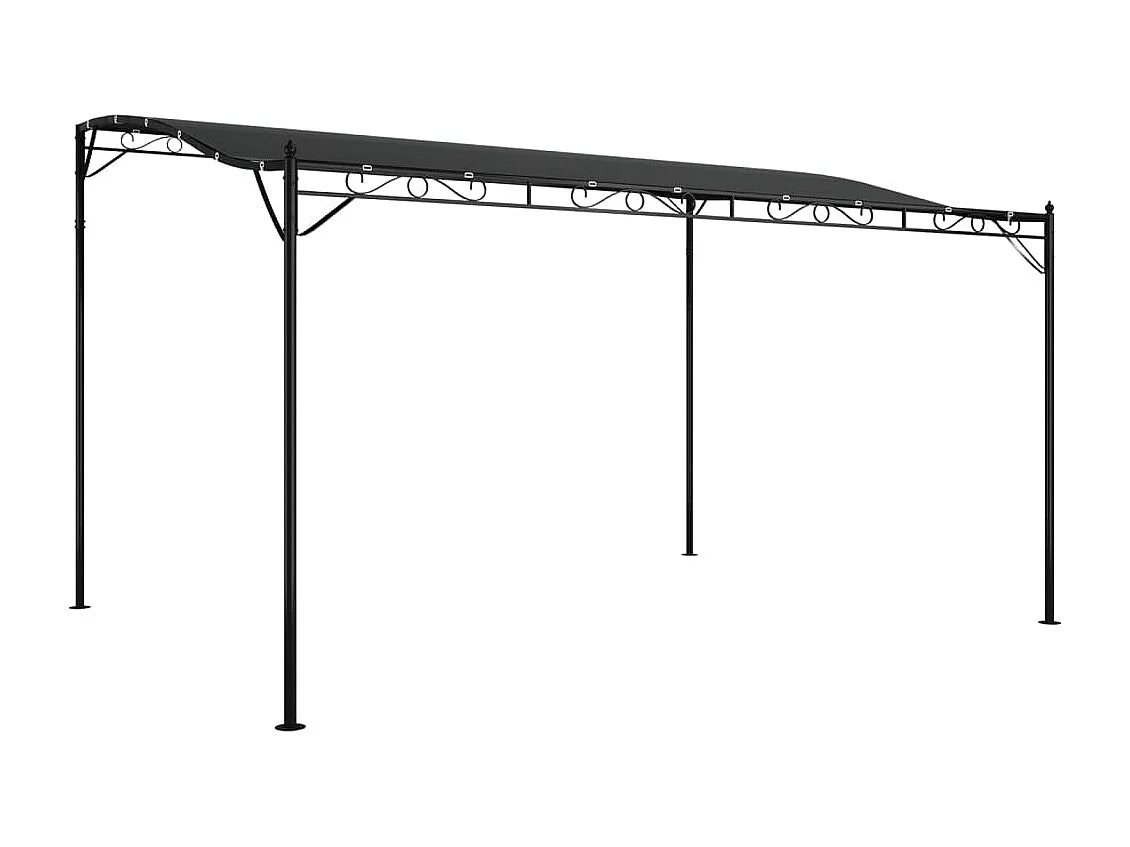 Toldo acero y tela gris antracita 4x3 m 180 g/m² ES29460