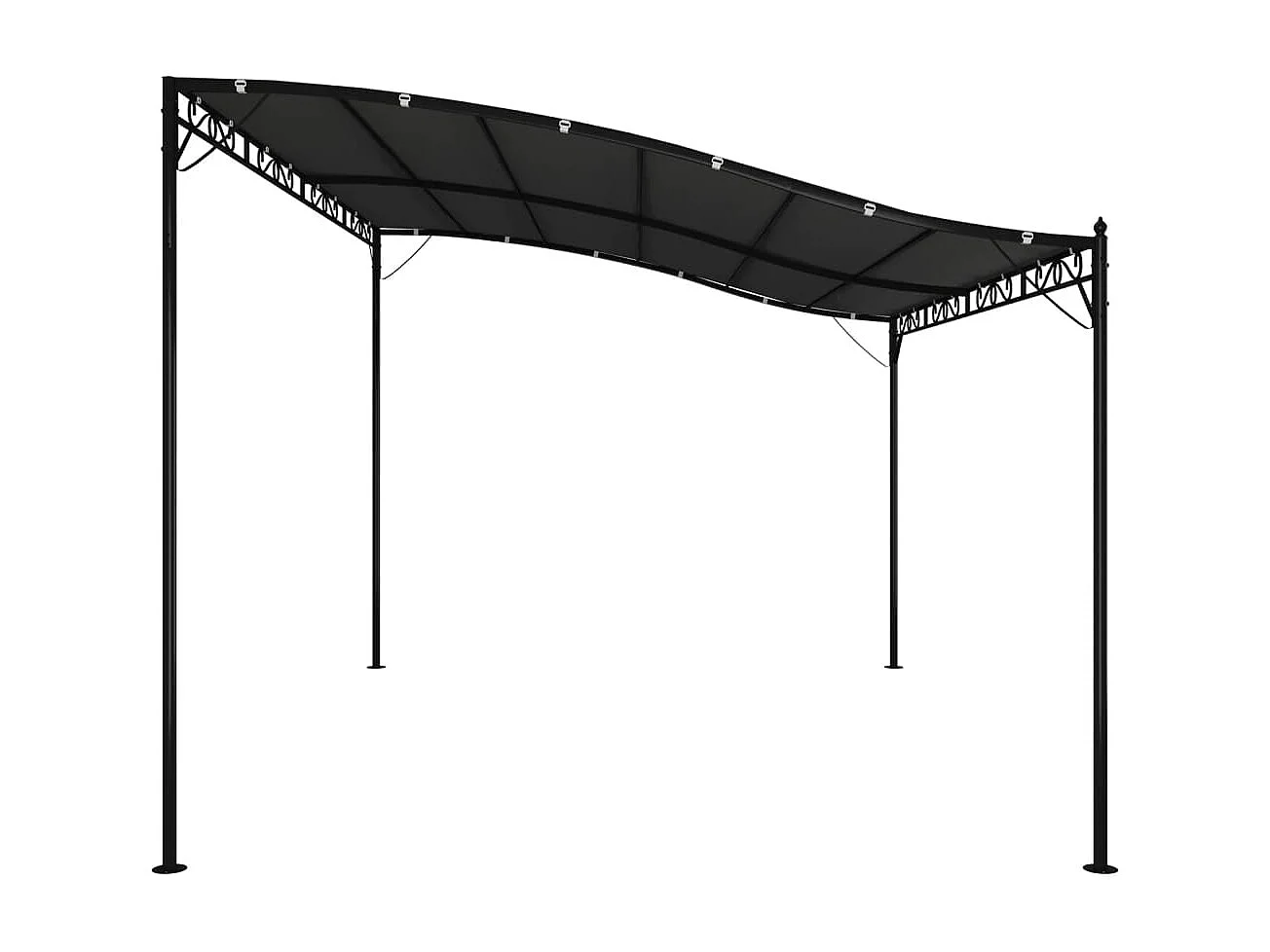 Toldo acero y tela gris antracita 4x3 m 180 g/m² ES29460