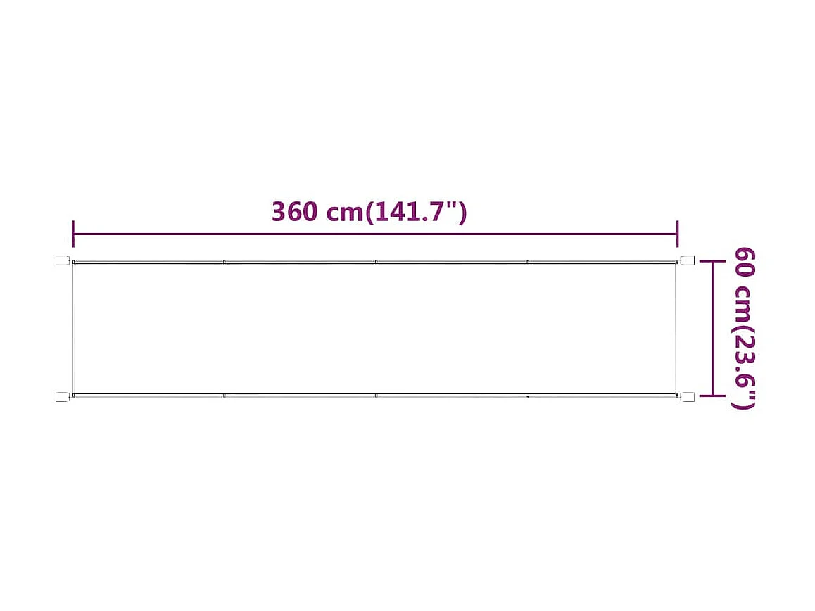 Toldo vertical verde claro 60x360 cm tela oxford ES34622