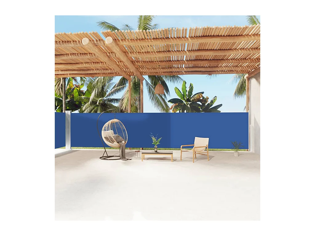 Auvent latéral rétractable Bleu 160x1200 cm WVGQ5380