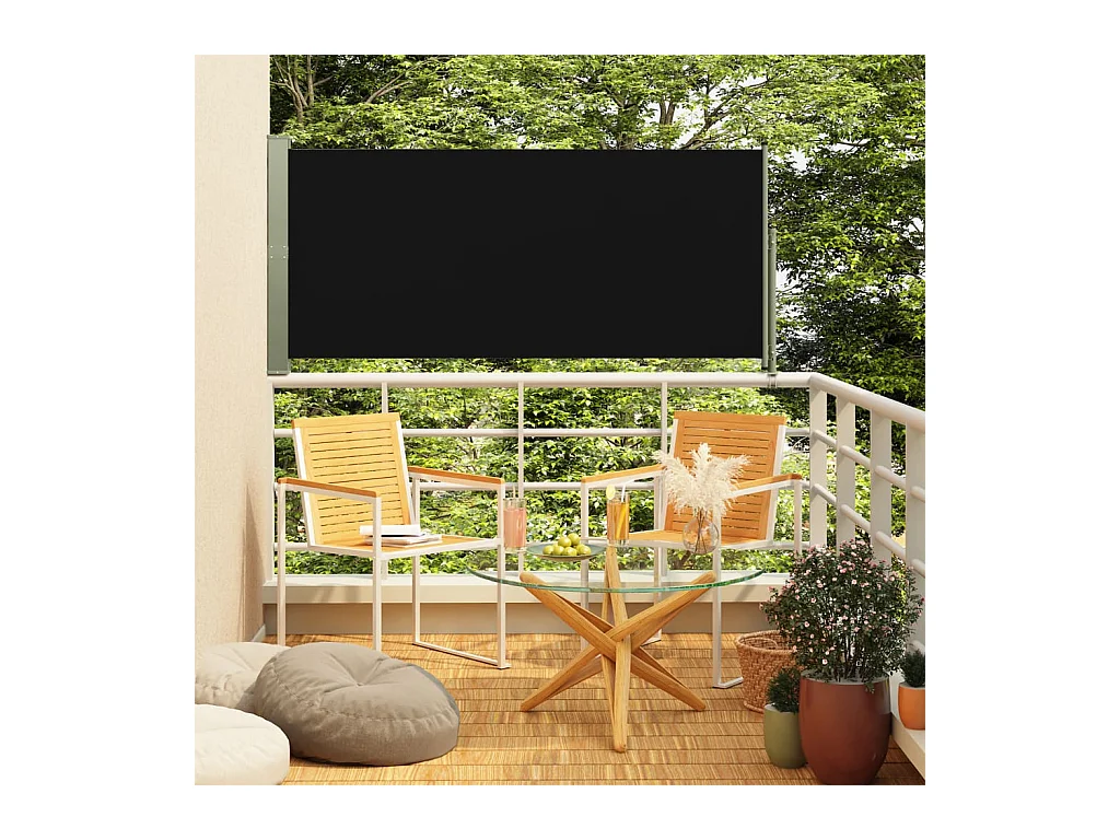 Auvent latéral rétractable de patio 160x300 cm Noir WVGQ1490