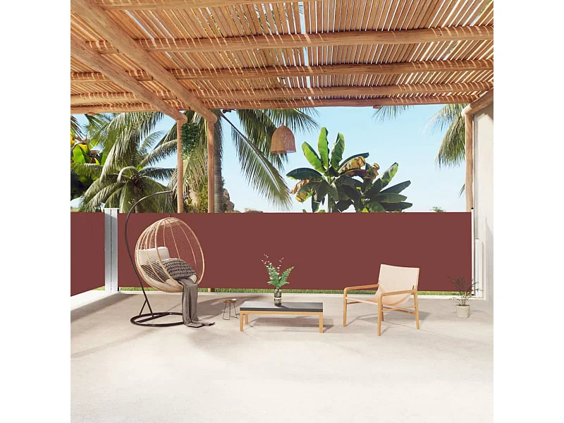 Auvent latéral rétractable Marron 140x1000 cm WVGQ6016