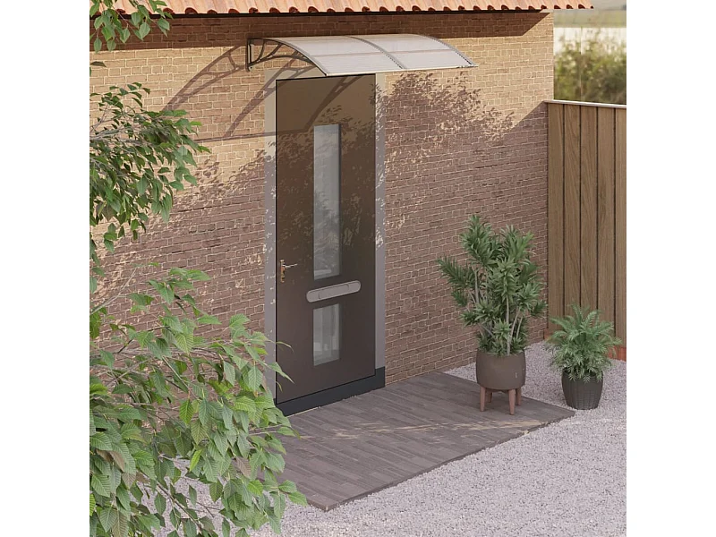 Auvent de porte Gris 150x80 cm Polycarbonate WVGQ5204