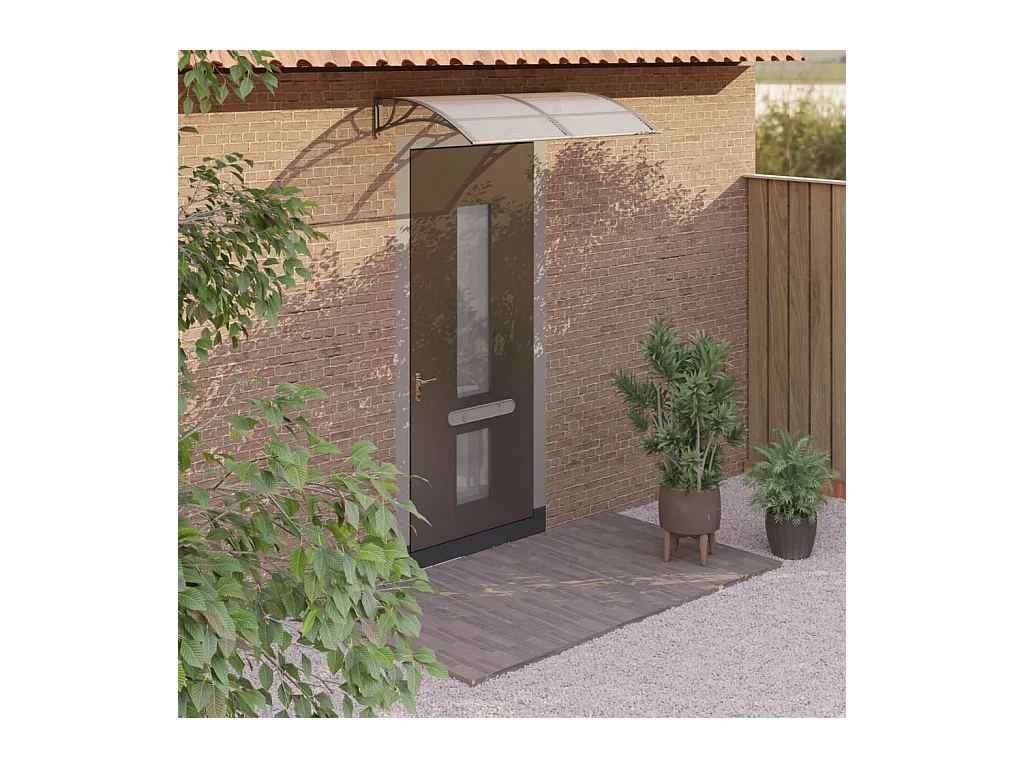 Auvent de porte Gris 150x80 cm Polycarbonate WVGQ5204