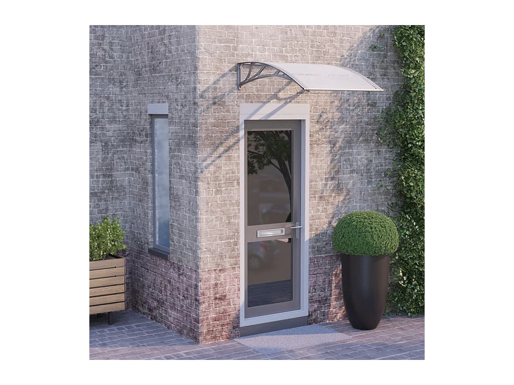 Auvent de porte Gris et transparent 100x80 cm Polycarbonate WVGQ5281
