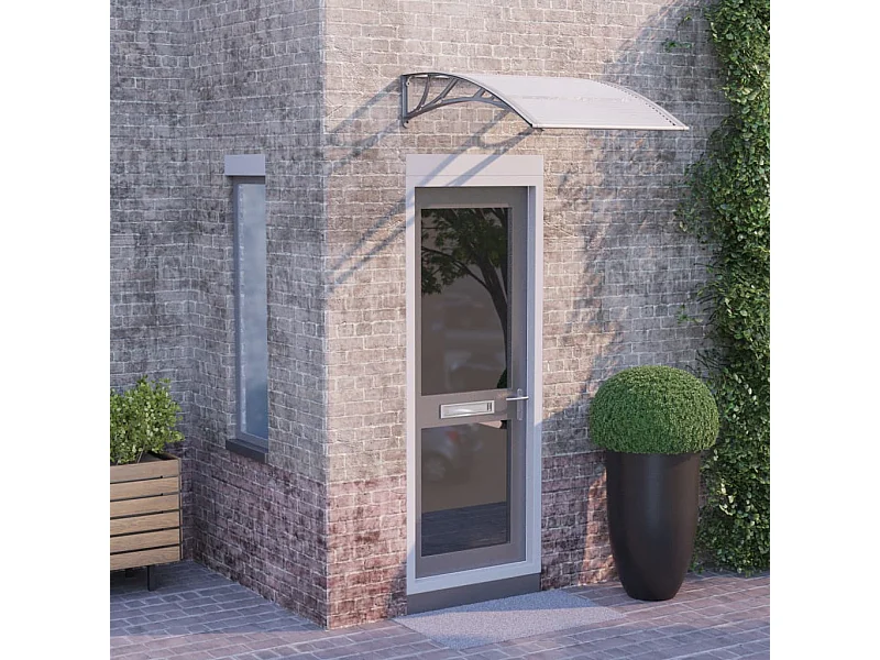Auvent de porte Gris et transparent 100x80 cm Polycarbonate WVGQ5281