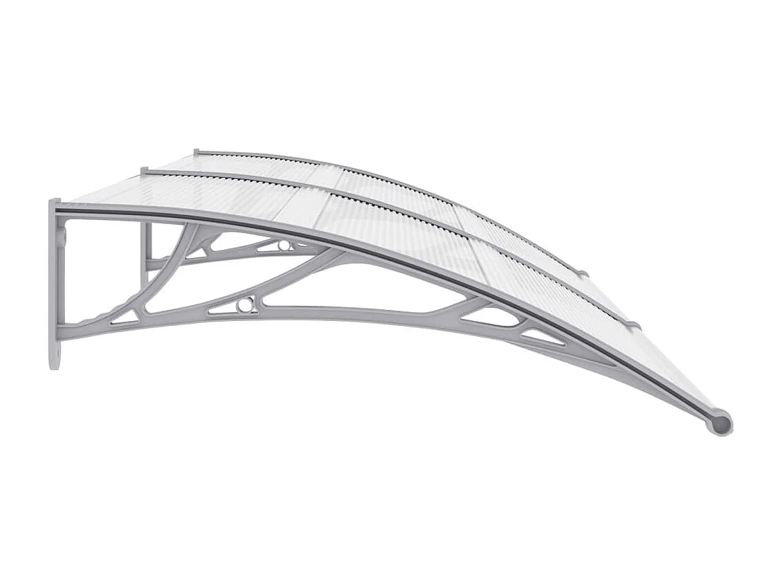 Auvent de porte Gris 200 x 100 cm PC WVGQ7317