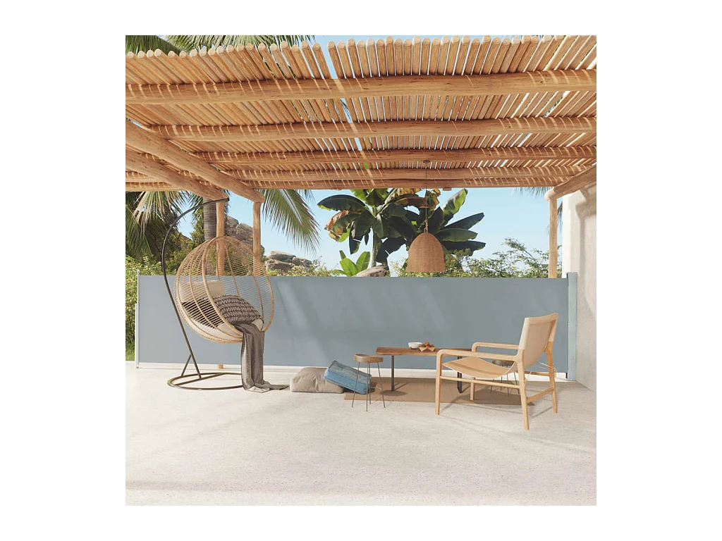 Auvent latéral rétractable de patio 117x600 cm Gris WVGQ7945