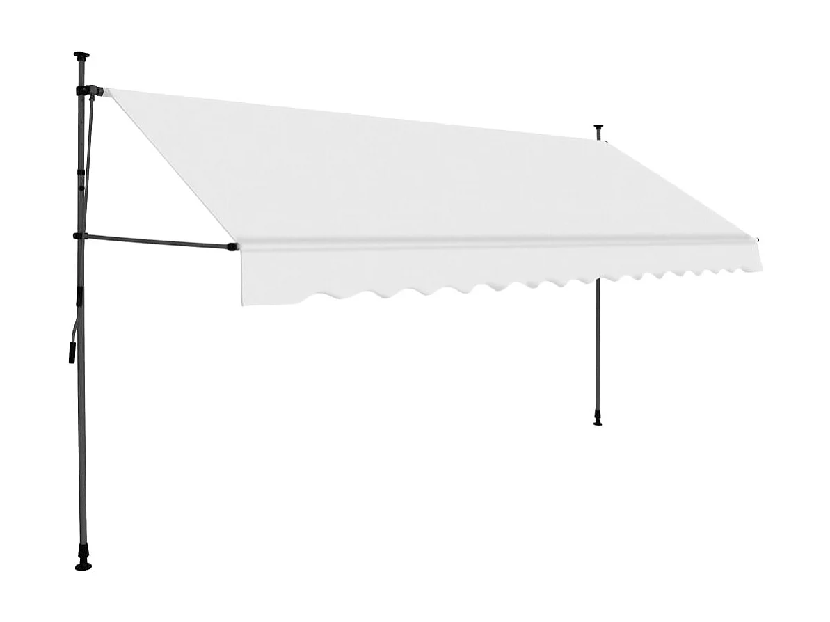 Auvent manuel rétractable avec LED 400 cm Crème WVGQ4077