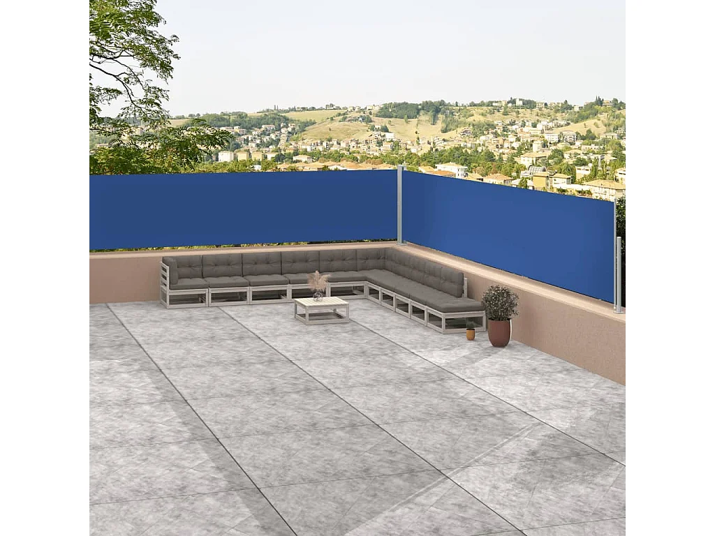 Windscherm uittrekbaar 117x1200 cm blauw NL952241