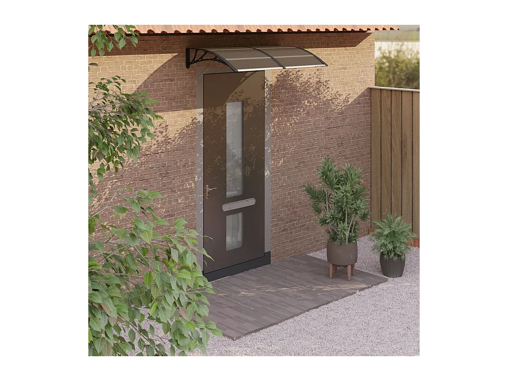 Auvent de porte Noir 150x80 cm Polycarbonate WVGQ2605
